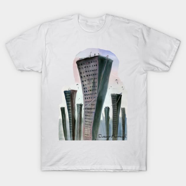 City in mist T-Shirt by diegomanuel